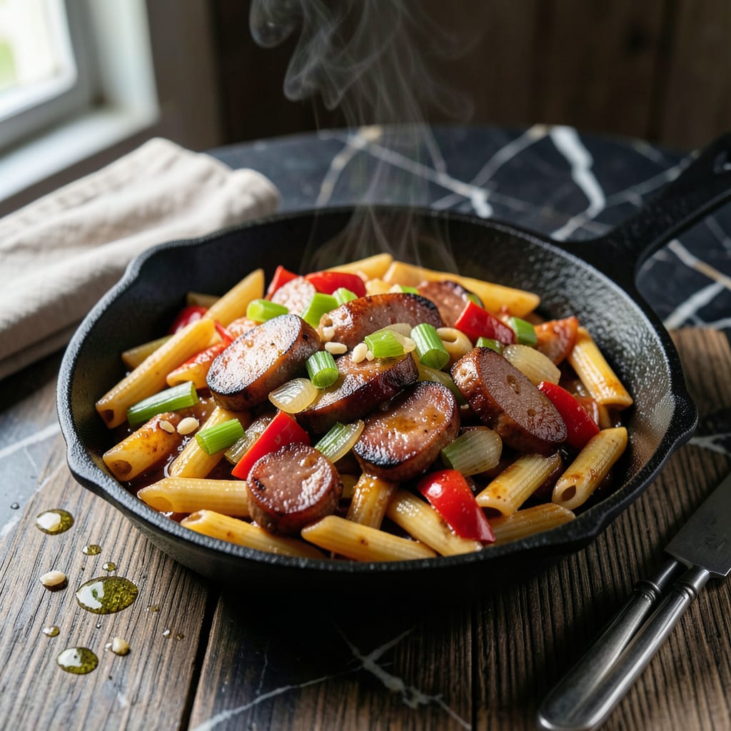 Visual representation of Rainforest Cafe Pastalaya Recipe: Copycat Creole Pasta With Andouille