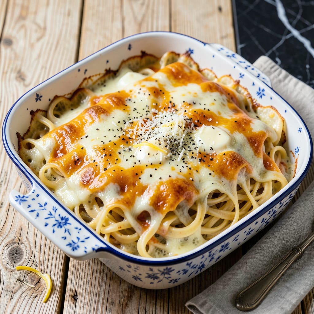 Visual representation of Reames Noodles Recipe: Homestyle Casserole With Creamy Cheese Layers