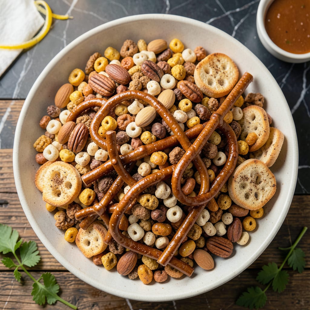 Recipe For Bold Chex Mix: Spicy and Savory Party Snack Sensation detailed visual guide