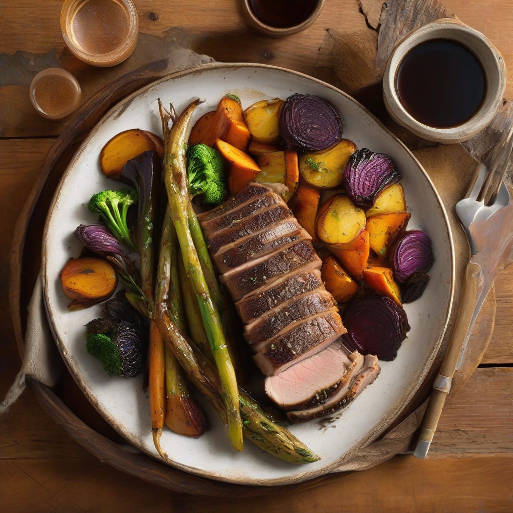recipe roasted pork tenderloin illustration with key details