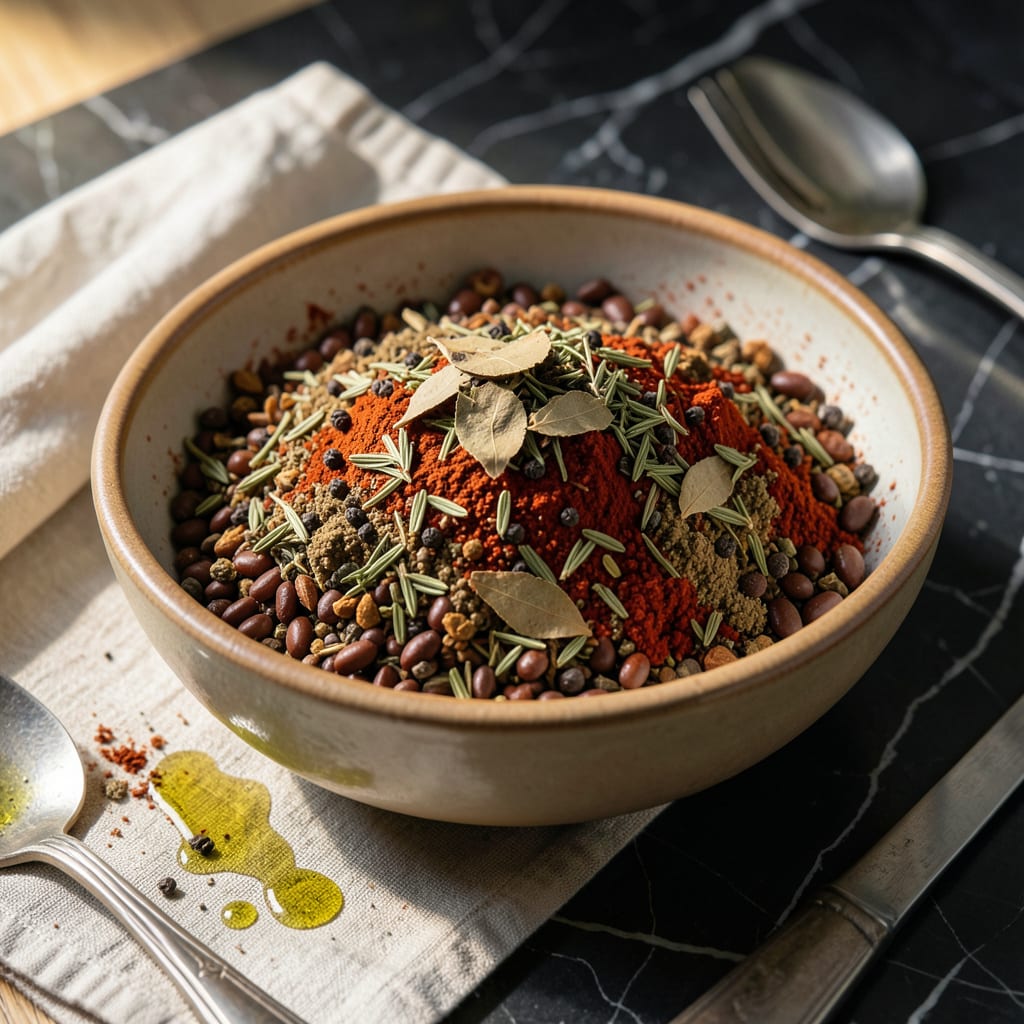 red bean seasoning mix recipe illustration with key details