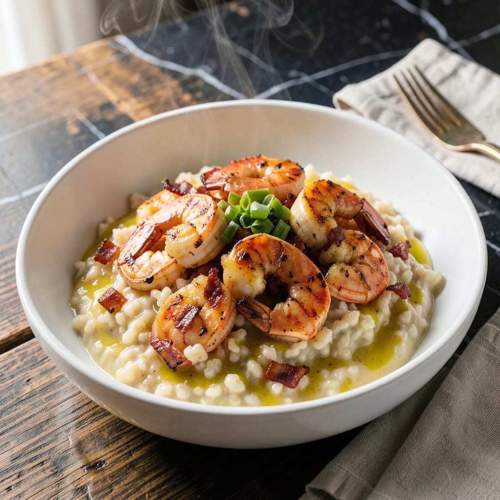 Red Bone Alley Shrimp and Grits Recipe: New Orleans Spice in Every Bite illustration with key details