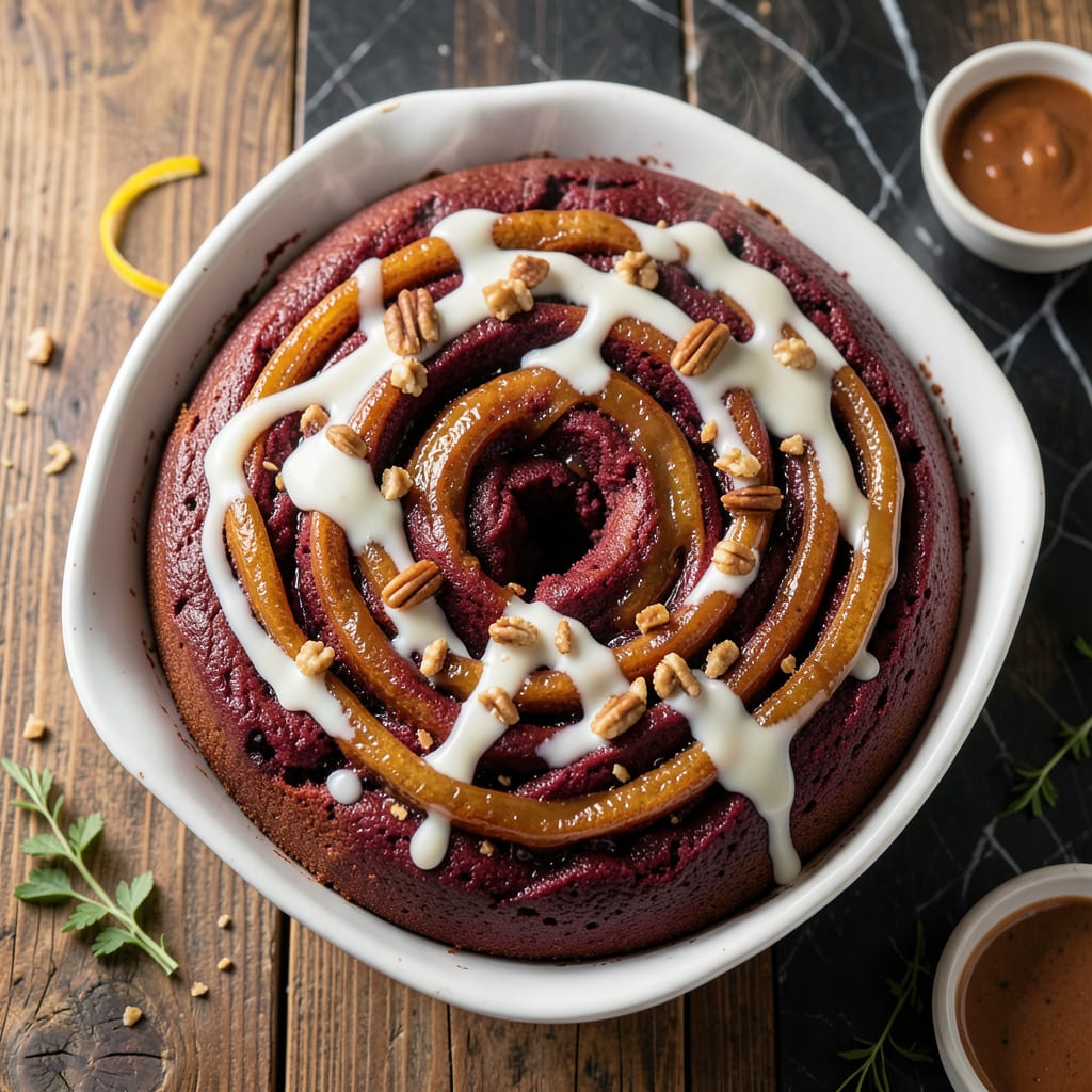 Comprehensive red velvet honey bun cake recipe visual reference