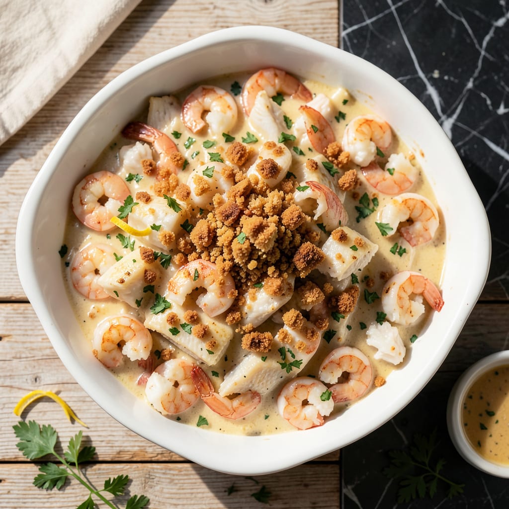 Comprehensive Ree Drummond's Seafood Casserole Recipe: Creamy Layers with a Buttery Crunch visual reference