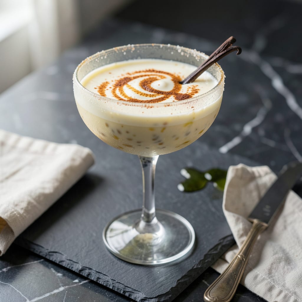 Visual representation of Rice Pudding Martini Recipe: Creamy Dessert in a Glass