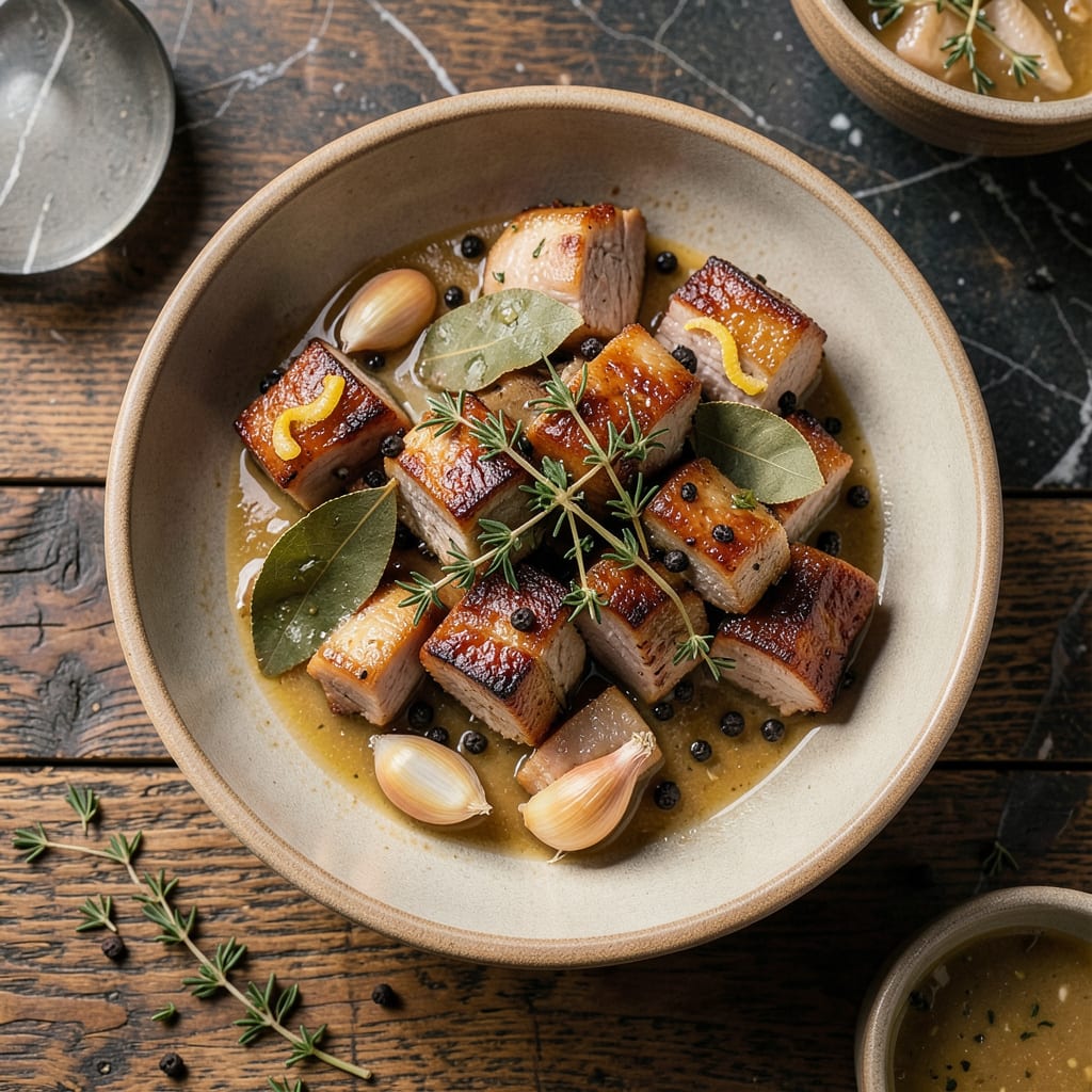 Rillons Recipe: French Pork Belly Cubes Crisped to Golden Perfection detailed visual guide