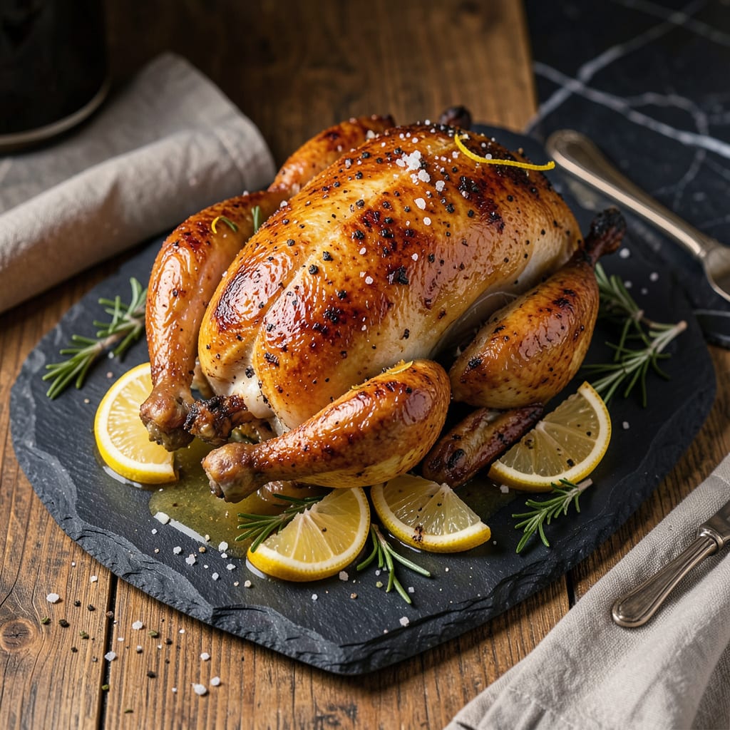 Roast Chicken in Convection Oven Recipe: Evenly Browned with Herb Infused Juices detailed visual guide
