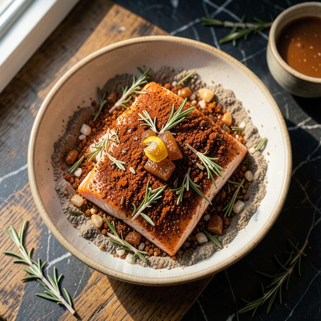 Visual representation of rub with love salmon rub recipe