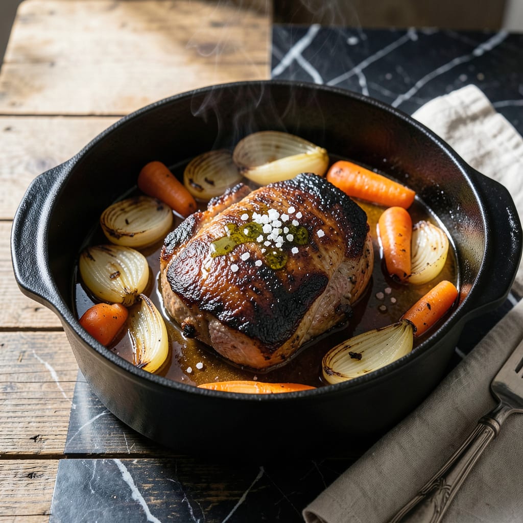 Visual representation of Rump Roast Dutch Oven Recipe: Slow Braised Beef with Rich Gravy