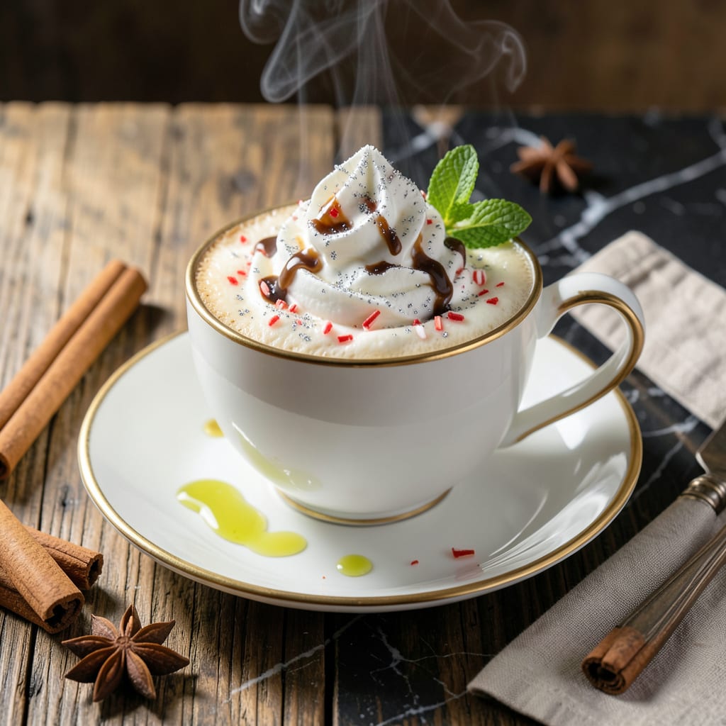 Santa's White Christmas Coffee Recipe: Festive Peppermint Swirl Delight detailed visual guide