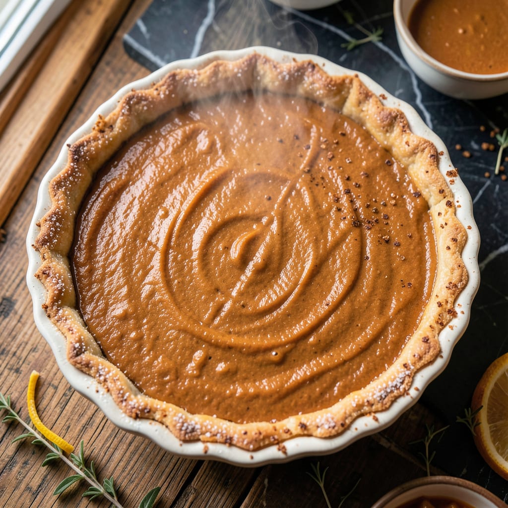 Silver Palate Pumpkin Pie Recipe: Spiced Custard in a Flaky Crust example with annotations