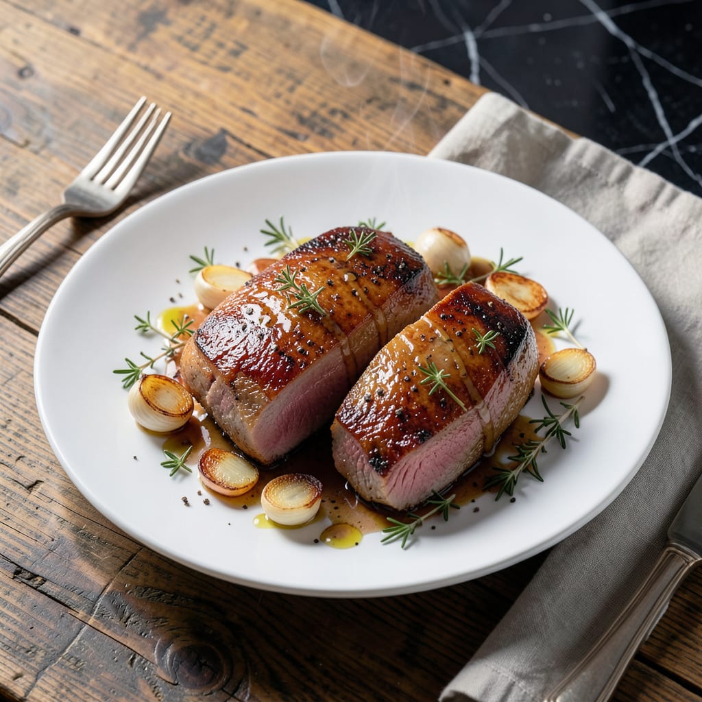 skinless duck breast recipe illustration with key details