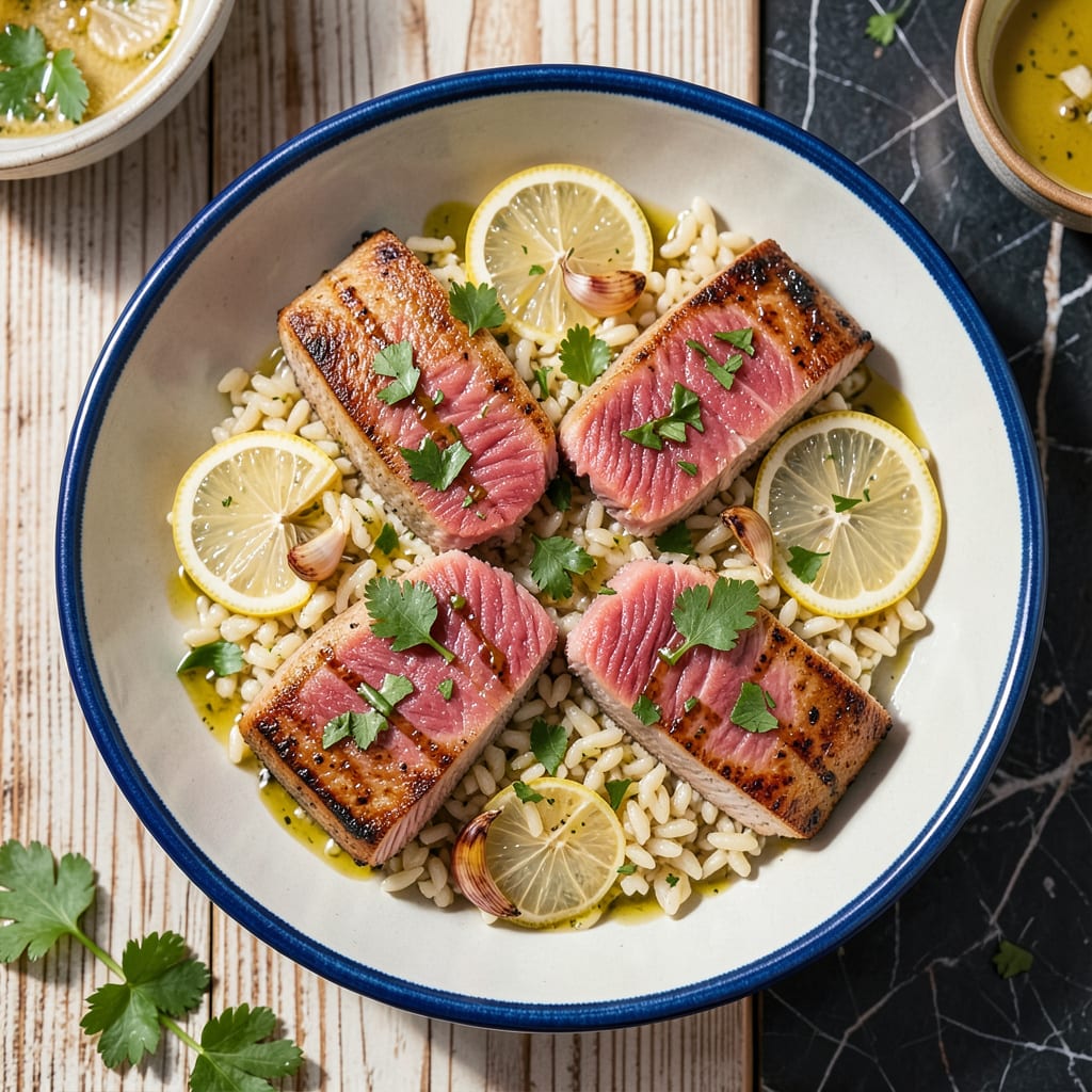 Visual representation of Skipjack Tuna Recipe: Flaky Mediterranean Style Dinner in 25 Minutes