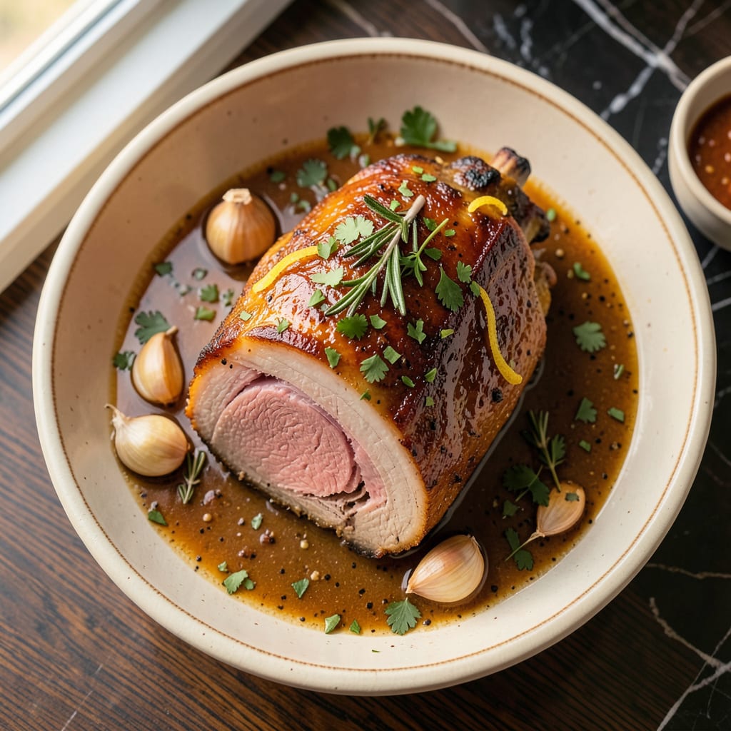 Slow Cooker Pork Roast Recipe: Herb Infused Tenderness for Effortless Dinners example with annotations
