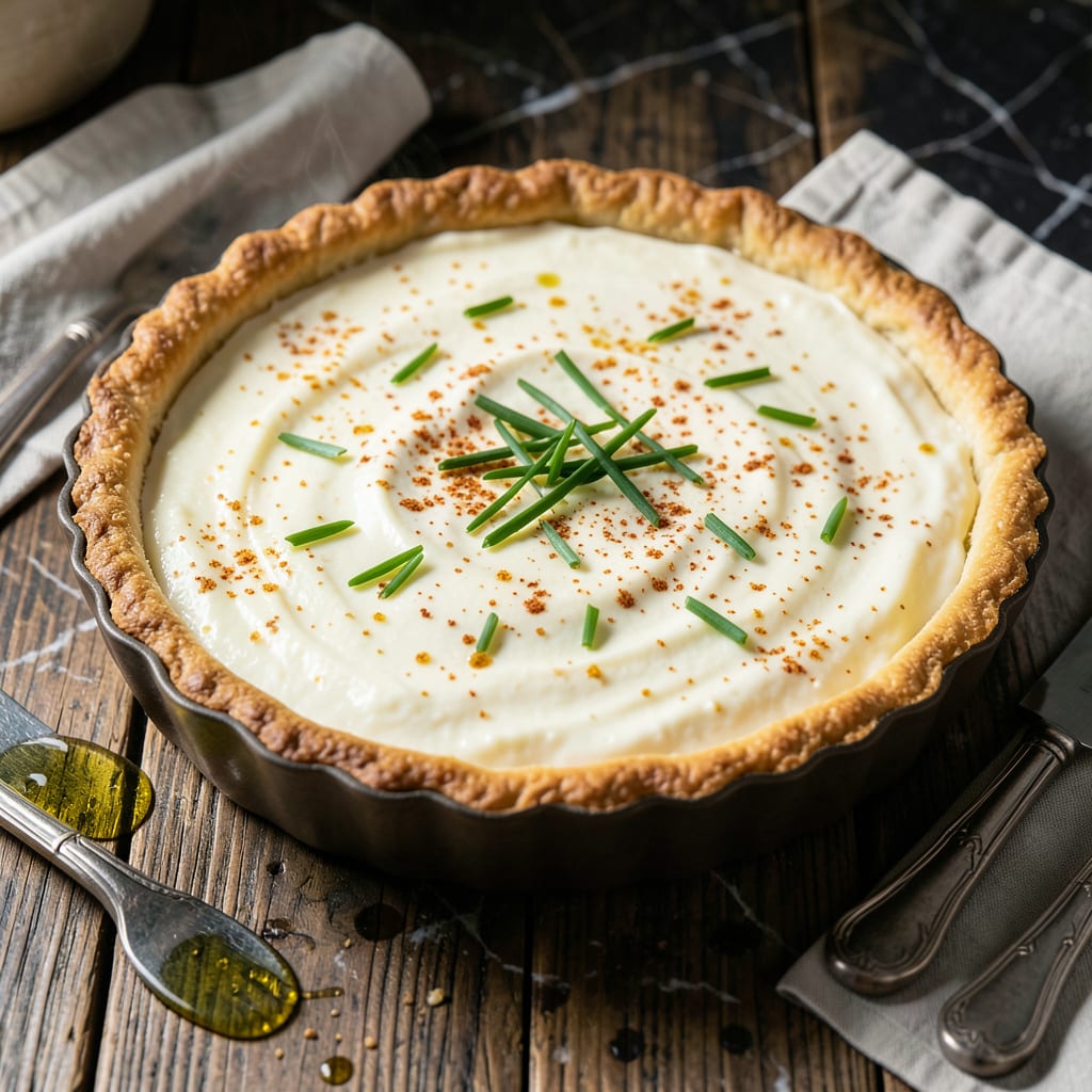 Sour Cream Quiche Recipe: Flaky Crust With Creamy Custard example with annotations