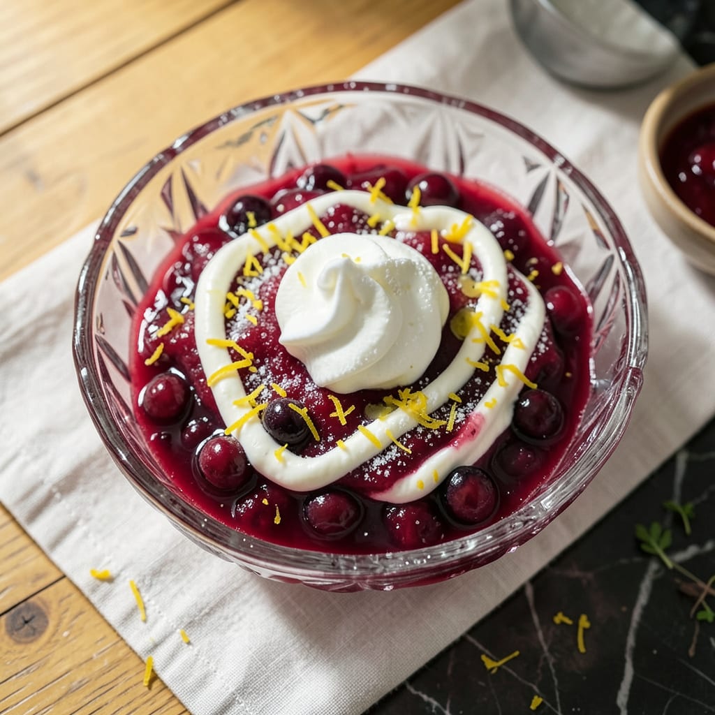 Southern Living Cranberry Congealed Salad Recipe: Ruby Red Gelatin Jewels With Cream Cheese Swirls illustration with key details