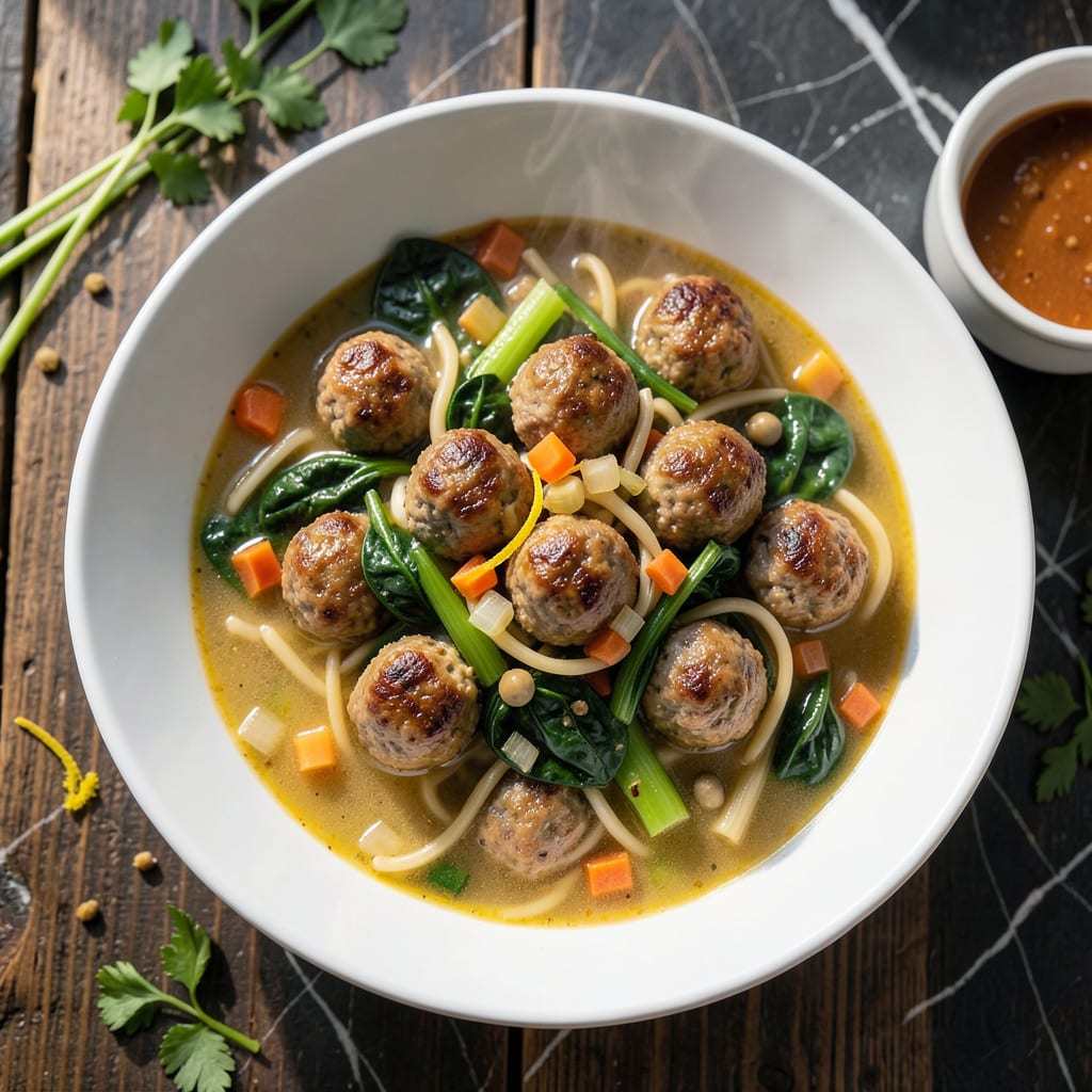 Spaghetti Warehouse Wedding Soup Recipe: Classic Italian Meatball and Spinach Delight example with annotations