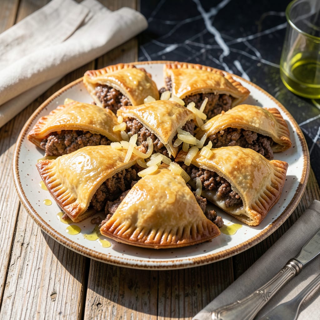 Spanish Beef Empanadas Recipe: Flaky Pastry With Spiced Filling illustration with key details