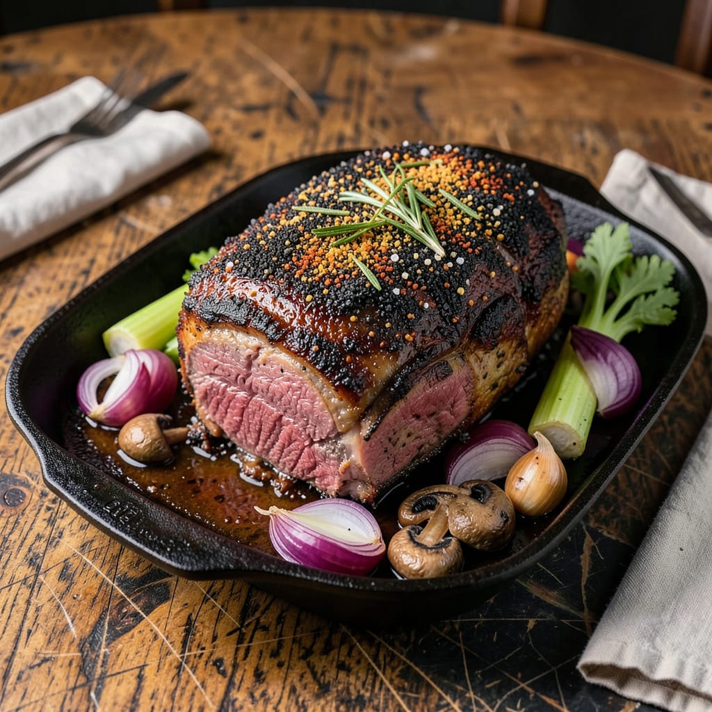 Visual representation of standing rib roast rub recipe