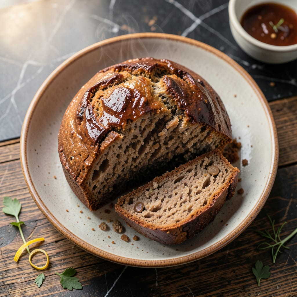 Steak and Ale Brown Bread Recipe: Hearty British Pub Style Loaf example with annotations