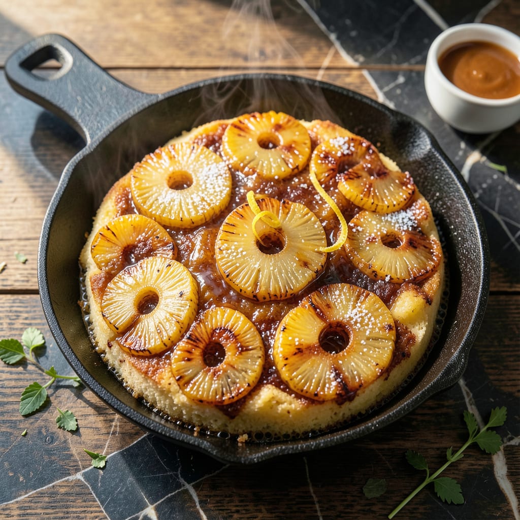 Stoli Doli Recipe Capital Grille: Signature Caramelized Pineapple Upside Down Cake example with annotations