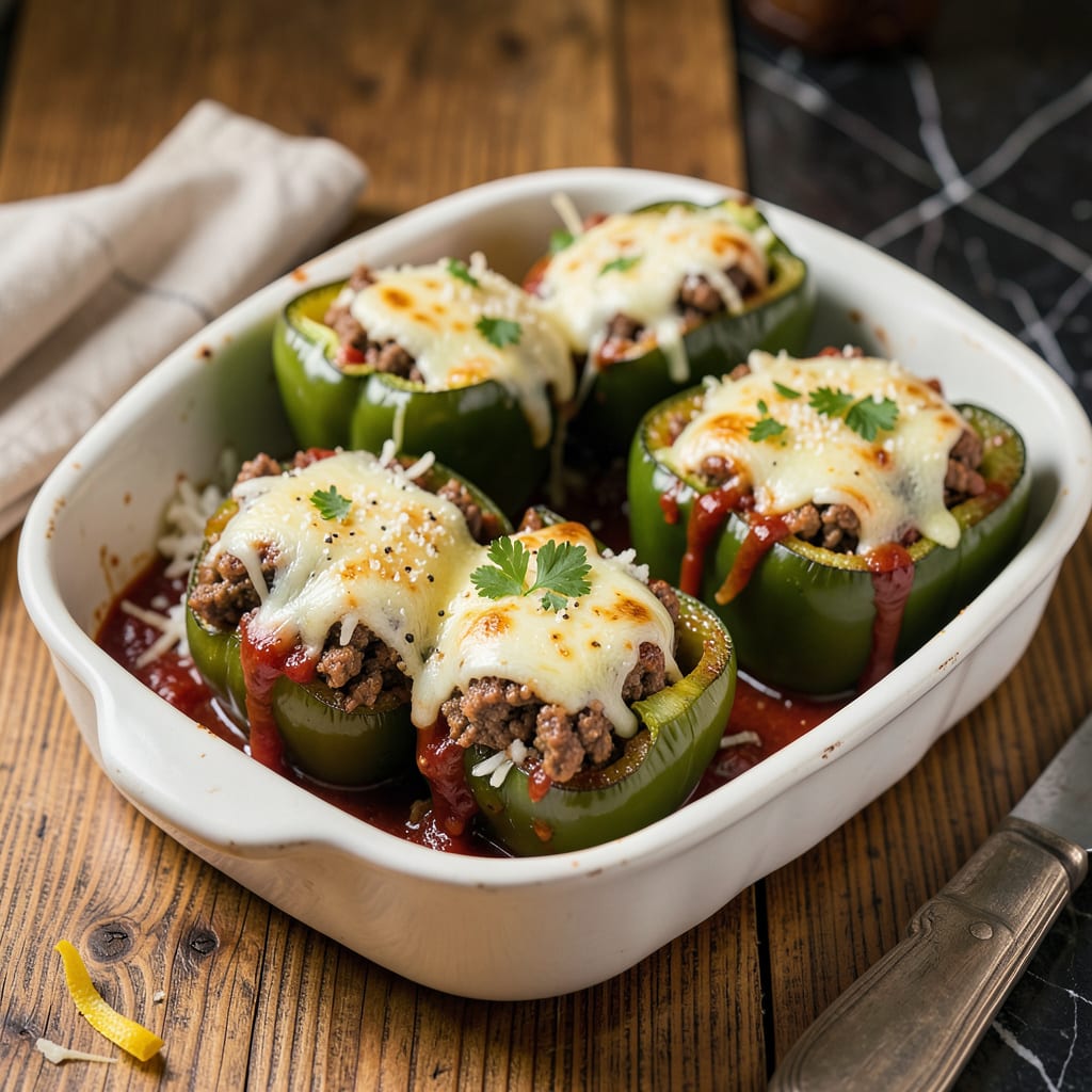 Stouffer's Stuffed Peppers Copycat Recipe: Cheesy Beef Filling With Perfectly Tender Peppers example with annotations