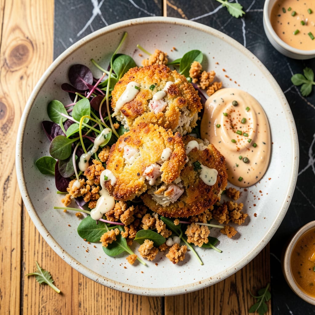 Visual representation of stove top stuffing crab cake recipe