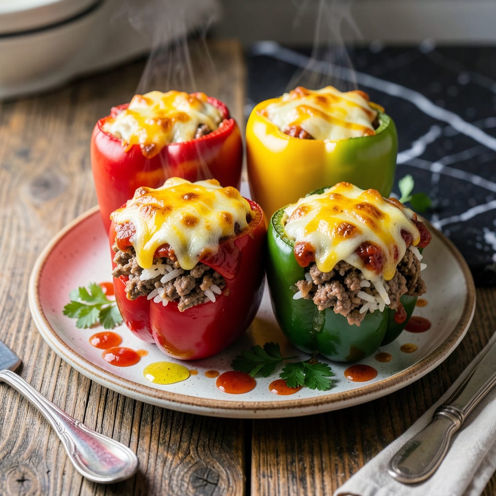 Stuffed Peppers Recipe Natasha's Kitchen: Cheesy Rice Filled Family Favorite detailed visual guide