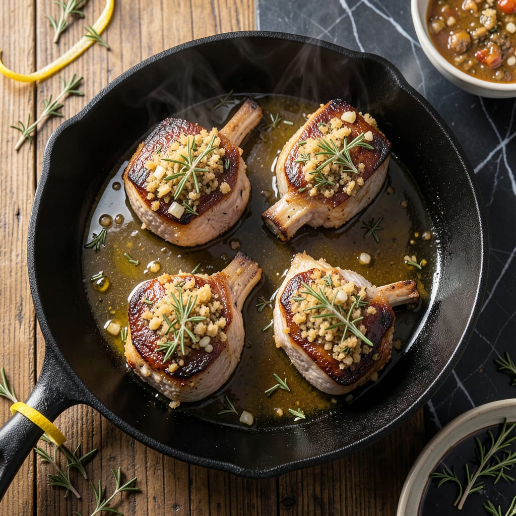 Stuffed Pork Chops Recipe Oven: Juicy Centers With Herb Breadcrumb Stuffing illustration with key details