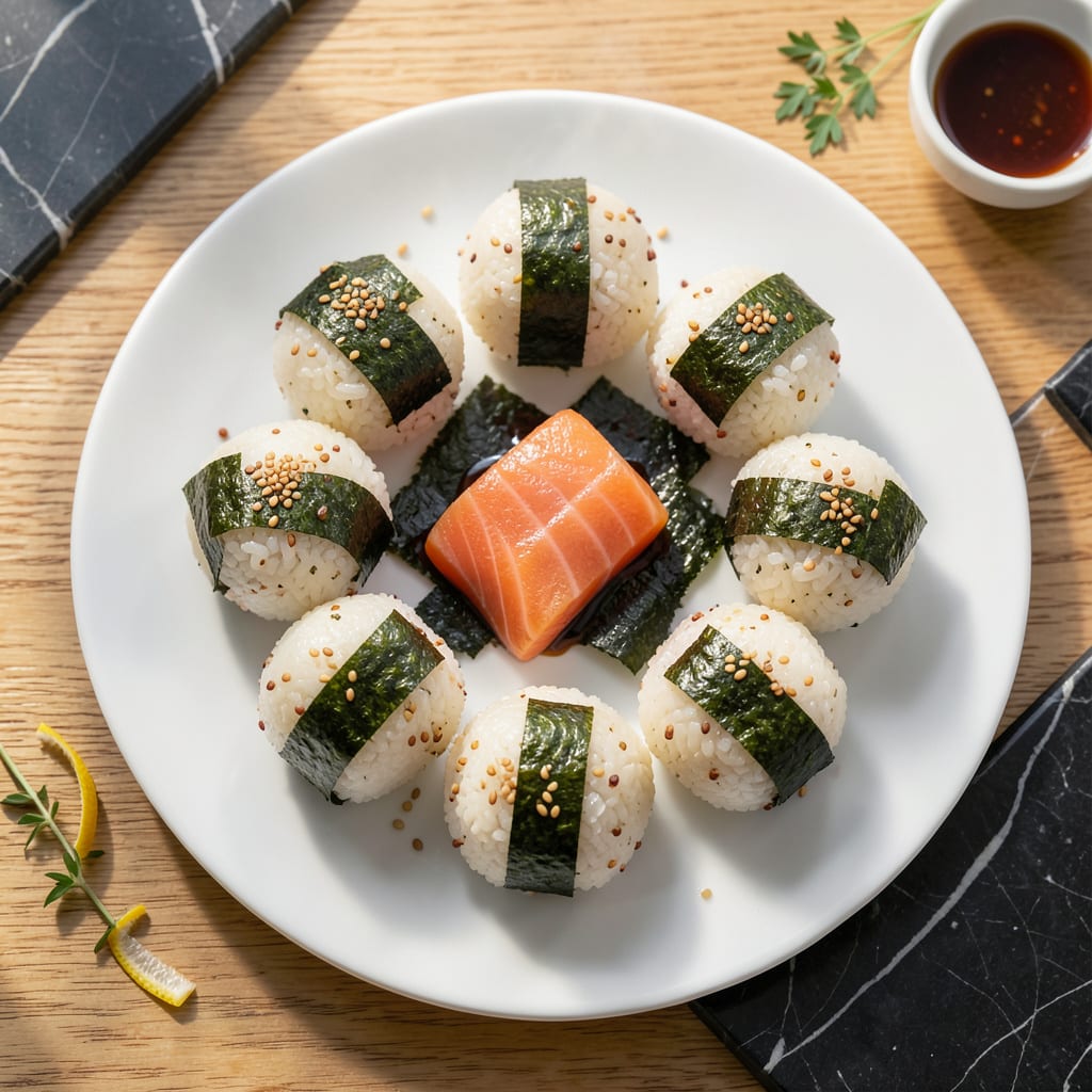 Comprehensive sushi rice balls recipe visual reference