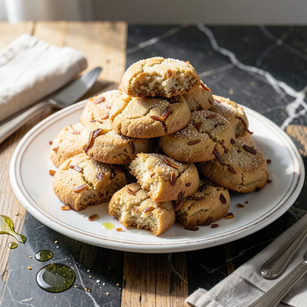 Tate's Coconut Crisp Cookies Recipe: Thin and Buttery Crunch illustration with key details