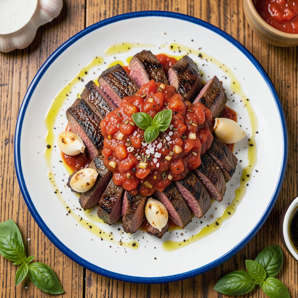 Teresa Giudice's Steak Pizzaiola Recipe: Italian Style Comfort in 30 Minutes example with annotations