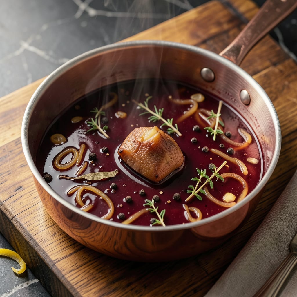 Complete Traditional Bordelaise Sauce Recipe: Rich Red Wine Reduction for Steakhouse Elegance overview image