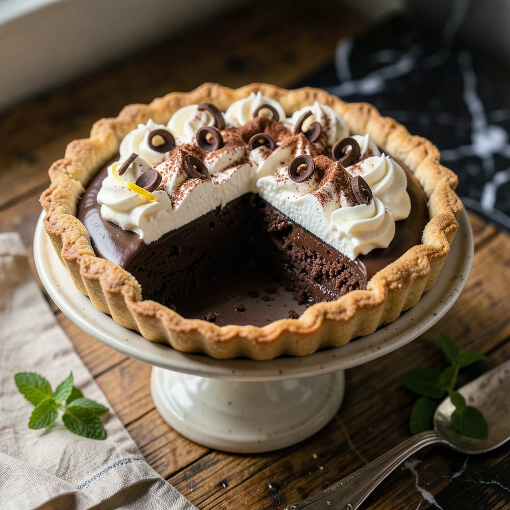Ukrops Chocolate Pie Recipe: Silky Filling With a Flaky Crust Classic illustration with key details