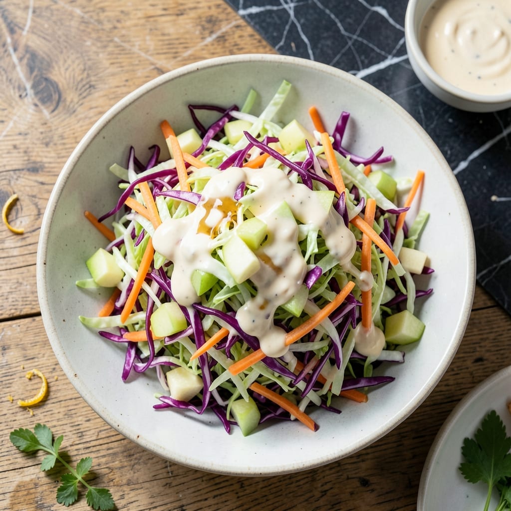 vegan coleslaw recipe uk illustration with key details