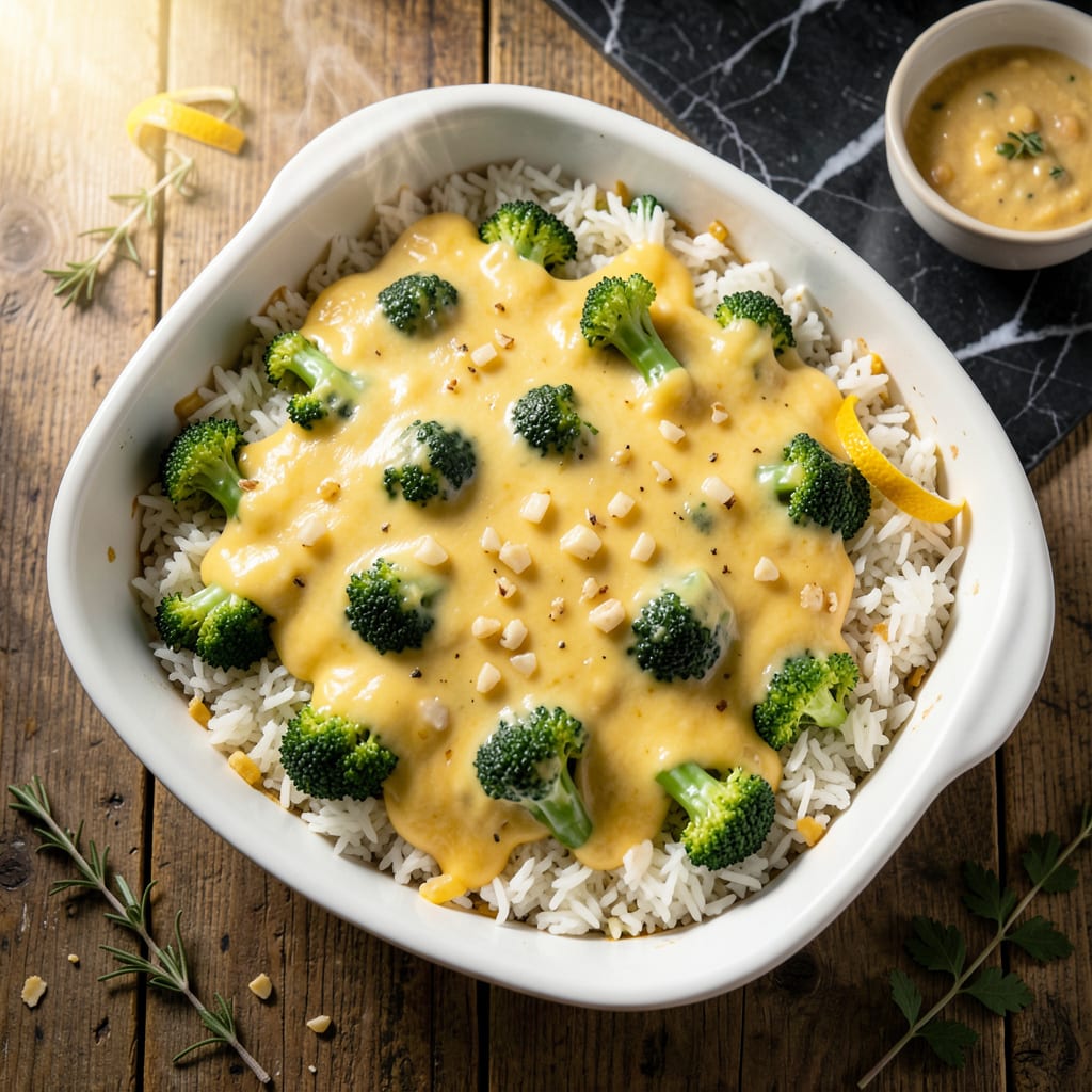 Velveeta Broccoli Rice Casserole Recipe: Cheesy One Dish Family Feast example with annotations