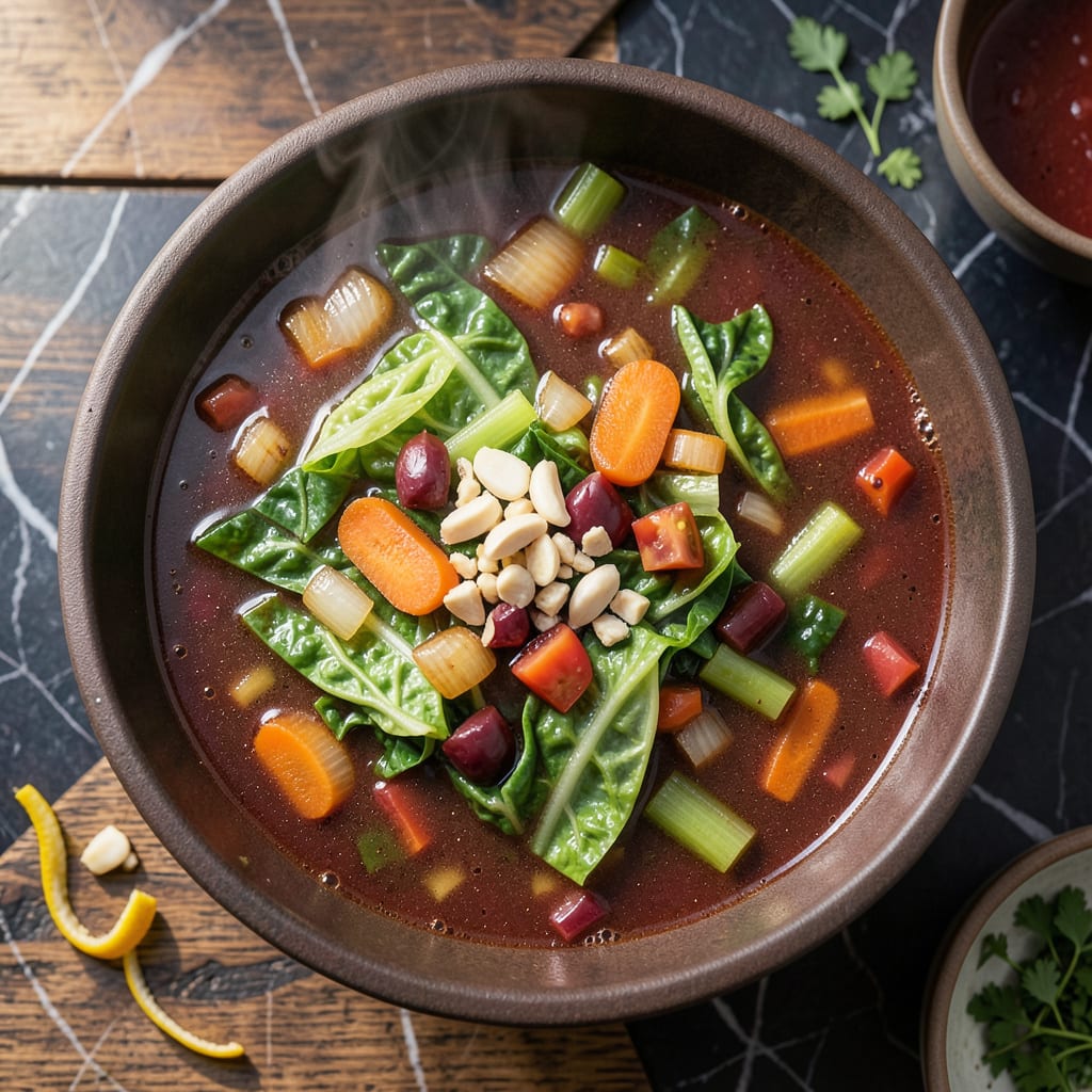 Visual representation of weight watchers cabbage soup recipe with v8 juice