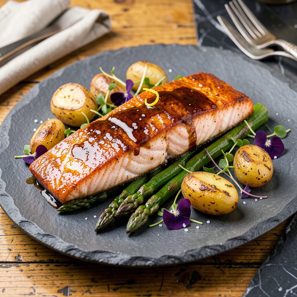 Visual representation of Whiskey Glazed Salmon Yard House Recipe: Sweet Smoky Crust With Restaurant Level Flair