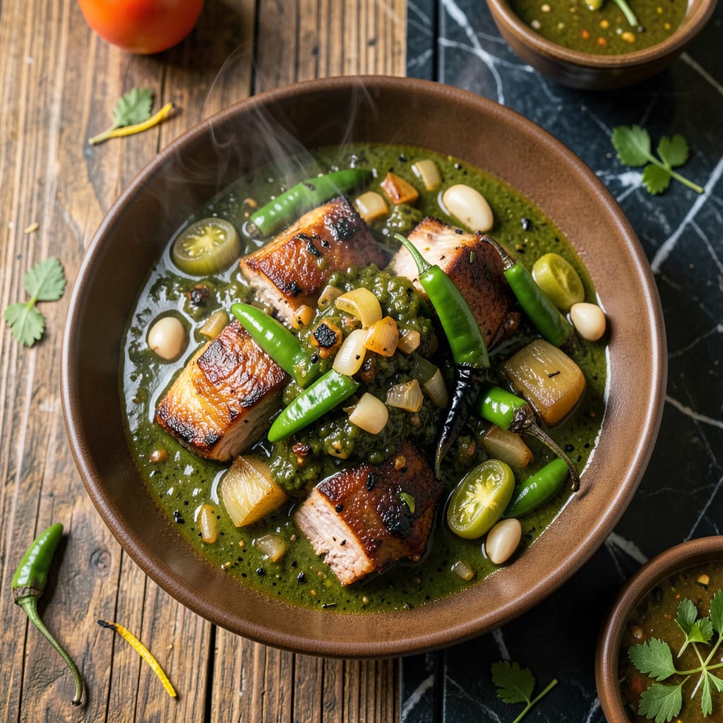 Visual representation of World Champion Green Chili Recipe: Award Winning Southwestern Heat