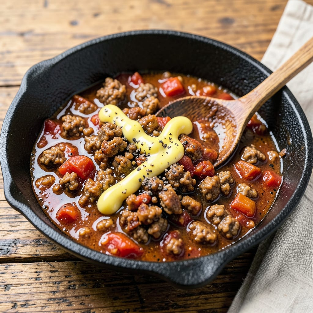 Yann's Hot Dog Sauce Recipe: Tangy, Meat Packed Topping for Game Day illustration with key details