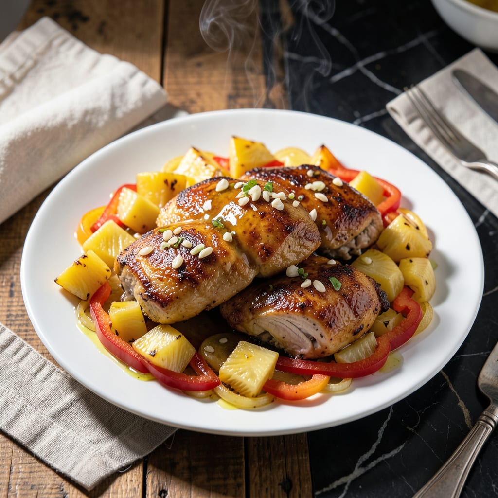 Complete Yard House Maui Pineapple Chicken Recipe: Tropical Sweet Savory Skillet Delight overview image