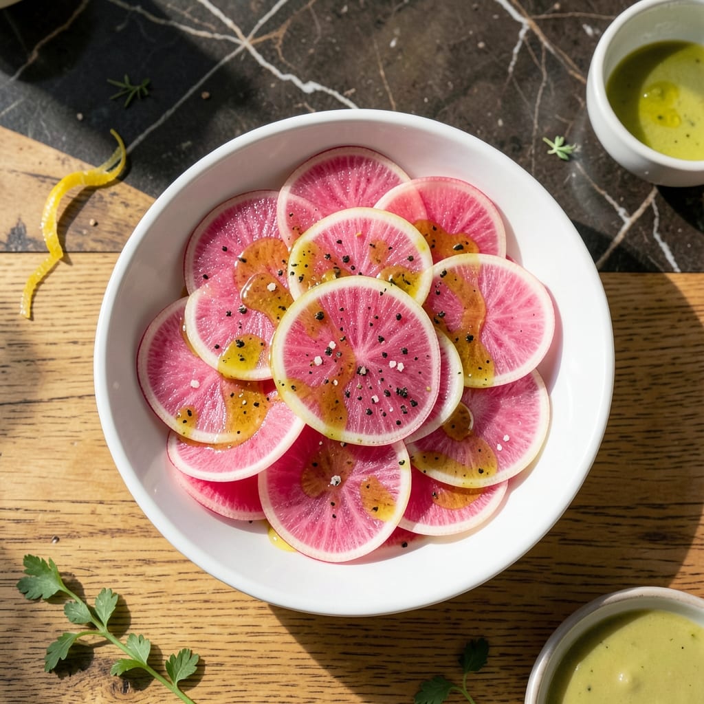 Watermelon Radish Recipe Salad: Vibrant Pink Crunch with Citrus Zing