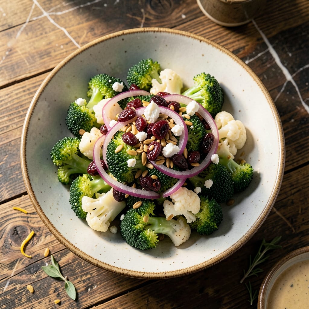 Christmas Salad Recipe With Broccoli and Cauliflower: Festive Crunch in a Bowl