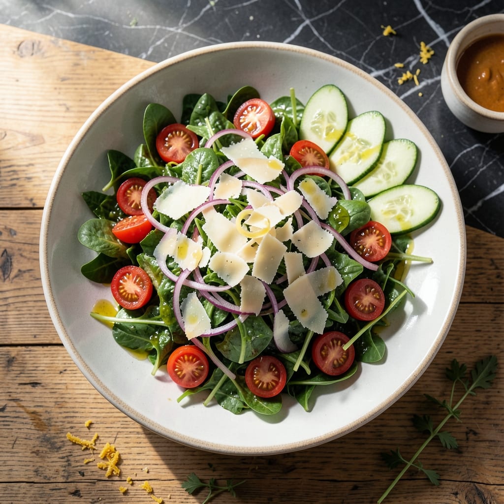 Salad Recipe for Italian Dinner: Fresh Greens With Parmesan and Balsamic
