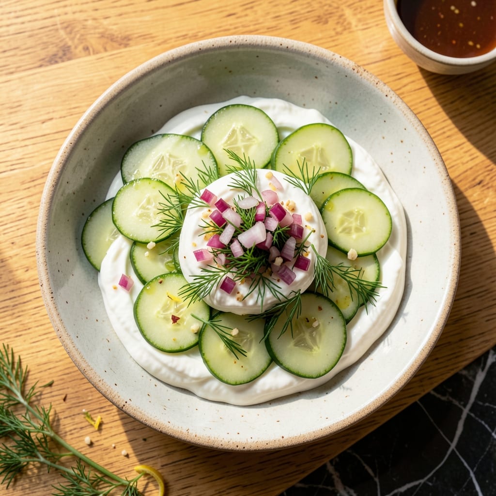 Creamy Cucumber Salad Recipe With Greek Yogurt: Chilled Refreshment in Minutes