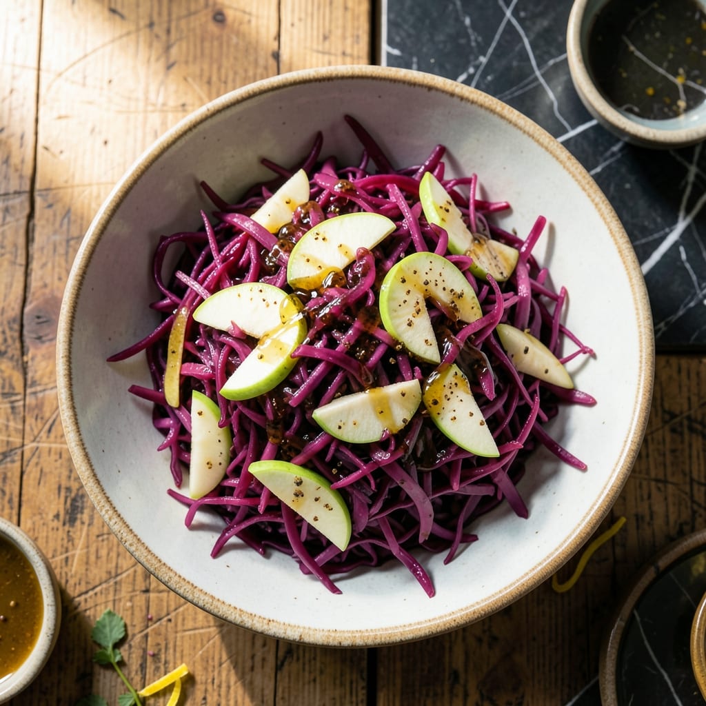 Recipe for Red Cabbage Salad With Apple: Vibrant Crunch and Sweet-Tart Balance